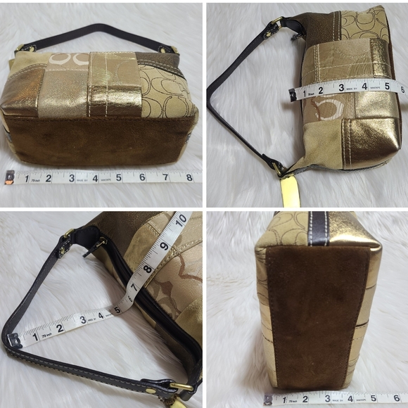 Coach|Gold Canvas & Suede Patchwork Mini Bag - Picture 13 of 13